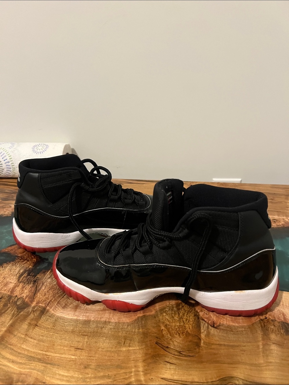 Jordan 11 Retro Playoff Bred Black and Red High-Top Sneakers - Picture 5 of 9